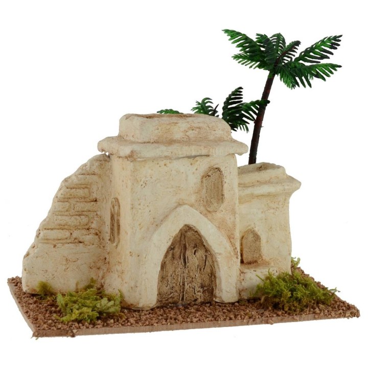 Casa palestinese con rudere di muro cm 18x11x16 h
