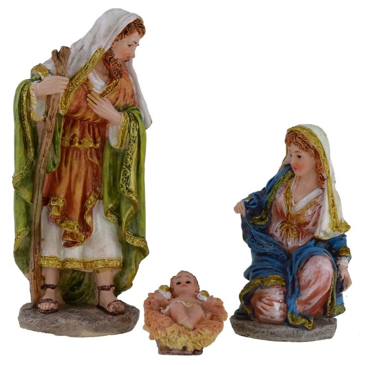 Natività in set da 11 soggetti cm 15 in resina
