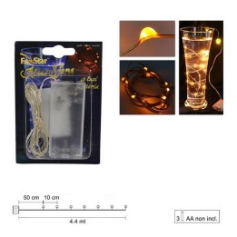40 Micro Led luce bianca calda a batterie