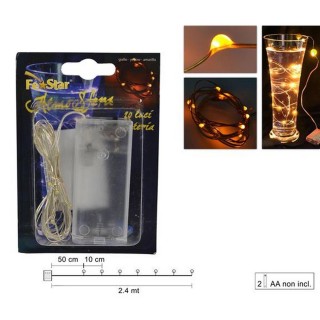 20 Micro Led luz blanca cálida a pilas