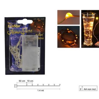 10 Micro Led luce gialla a batterie