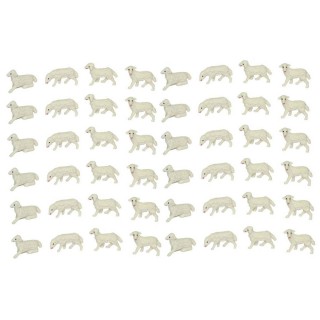 Conjunto de 48 ovejas de 2-2,5x1,4-1,8 cm de altura.