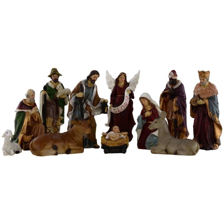 Conjunto de Natividad de 11 figuras de 15 cm en resina