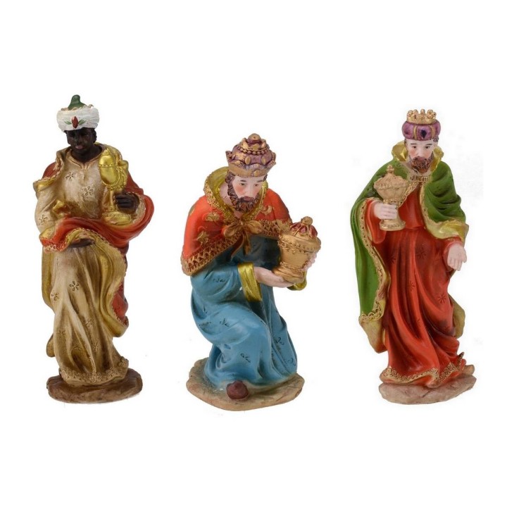 Tres Reyes Magos de resina serie 20 cm