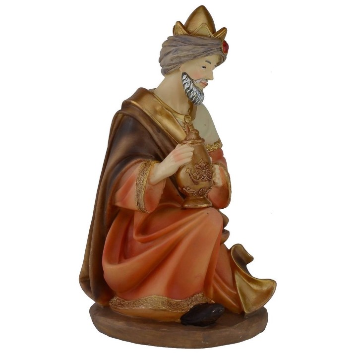 Reyes Magos en juego de 3 figuras de 30 cm en resina