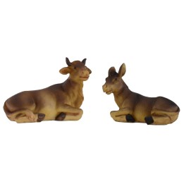 Conjunto de buey y burro para estatuas de 12 cm