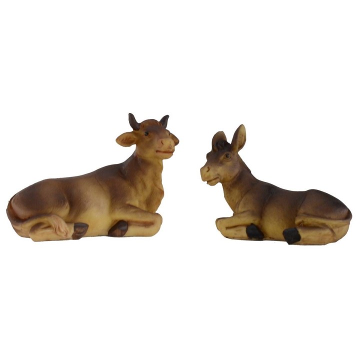 Conjunto de buey y burro para estatuas de 12 cm