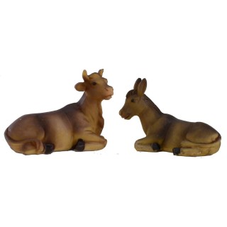 Conjunto de buey y asno para estatuas de 10 cm