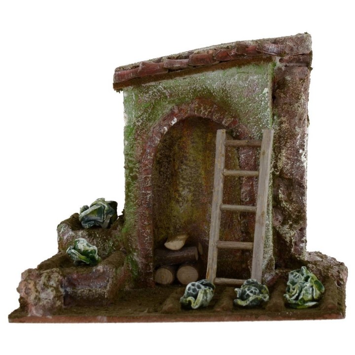 Orto per presepe con ripostiglio cm 19,5x14,5x17 h per statue