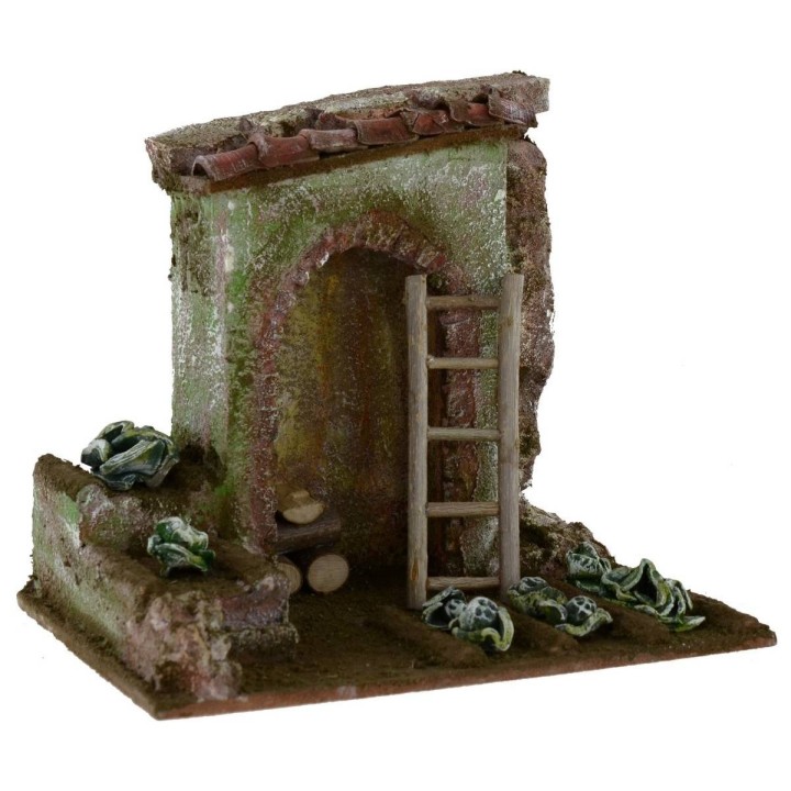 Orto per presepe con ripostiglio cm 19,5x14,5x17 h per statue