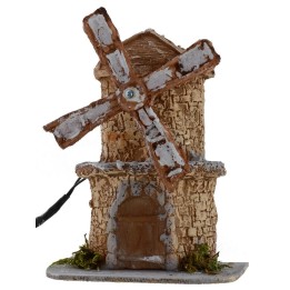 Working resin windmill 12X8.5X15.3 cm h