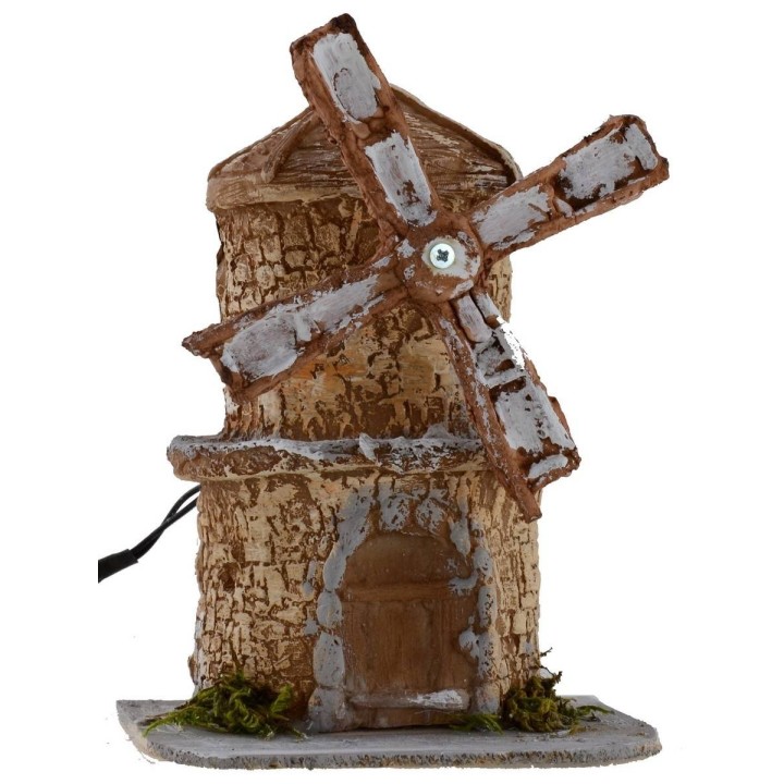 Working resin windmill 12X8.5X15.3 cm h