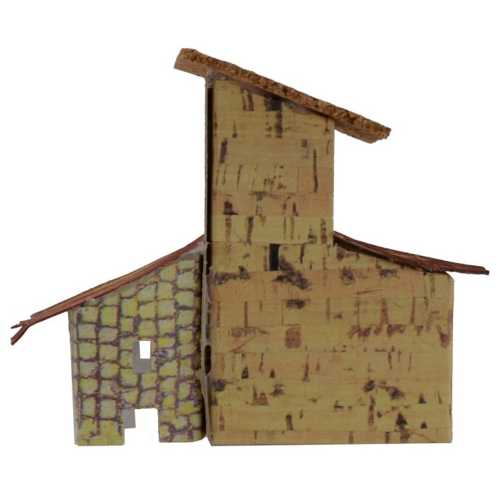 Casita rústica para belén de 12x5,5x10 cm h