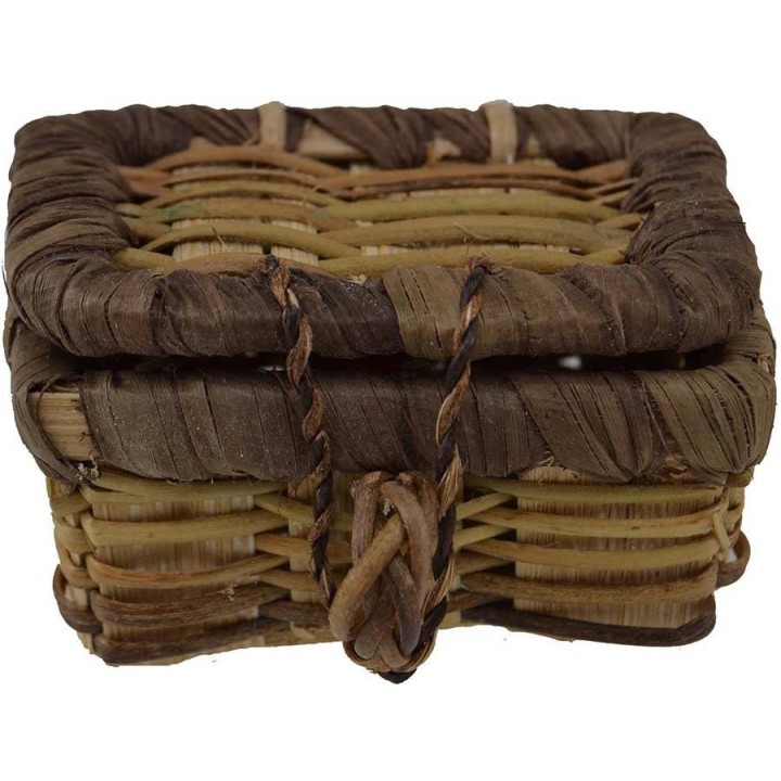 Cofre de mimbre cm 7,5x5x3,7 h.