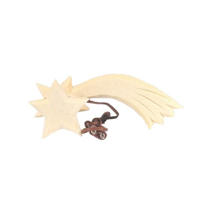 Stella cometa in legno 12 cm con luce 3,5Volt