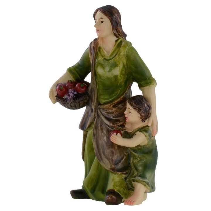 Mujer con niño en resina serie 9 cm