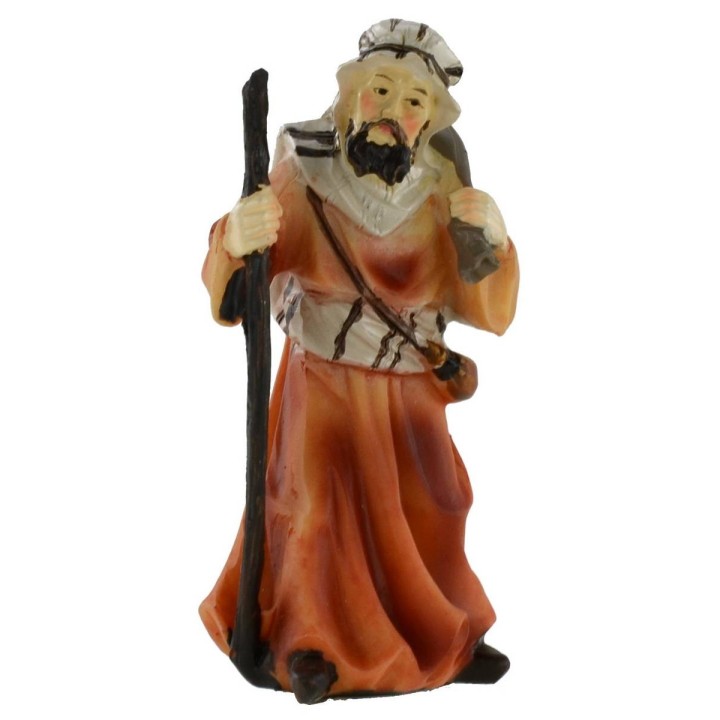 Caminante oriental con bastón serie 8 cm en resina
