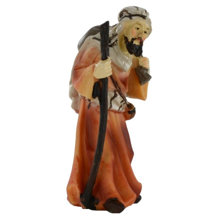 Caminante oriental con bastón serie 8 cm en resina