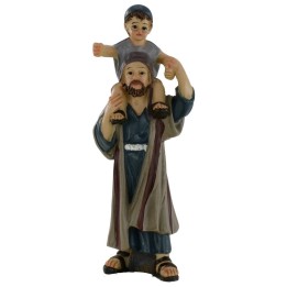 Uomo con bambino sulle spalle serie 10 cm in resina