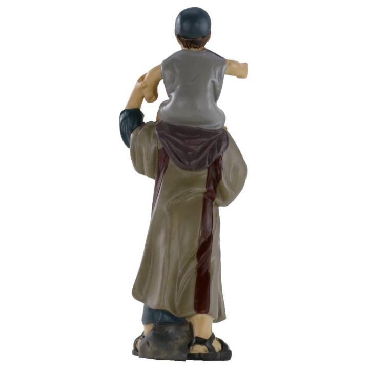 Hombre con niño sobre los hombros serie 10 cm en resina