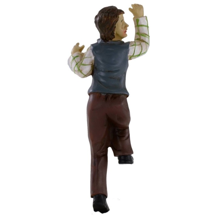 Uomo che sale la scala in resina serie 11 cm