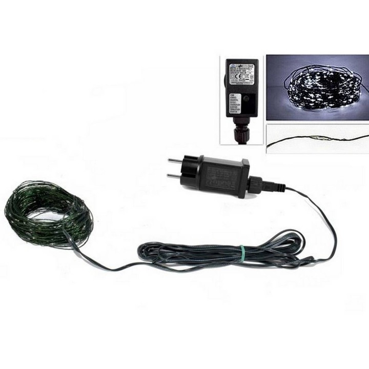 Cadena de 100 micro LED blanco frío 220v.