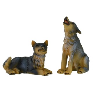 Set due lupi per statue 10-12 cm