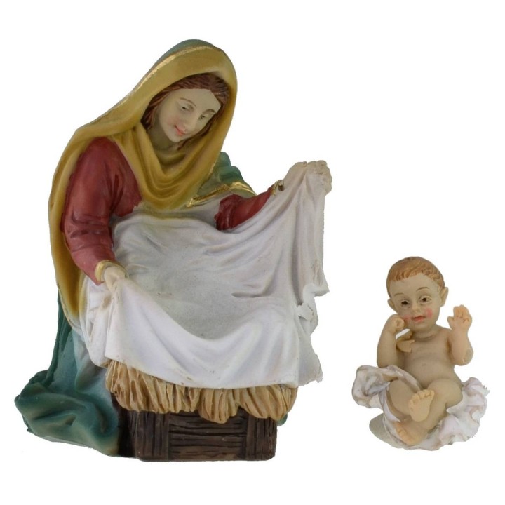 Natividad 3 figuras en resina serie 10 cm