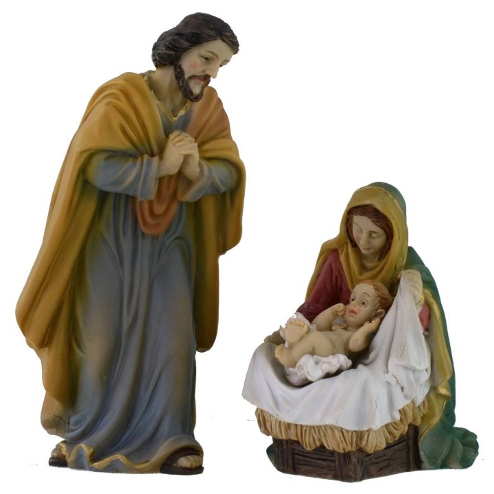 Natividad 3 figuras en resina serie 10 cm