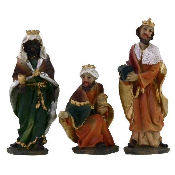 Set 10 figure 7 cm Natività presepe, Re Magi, angelo e cammello
