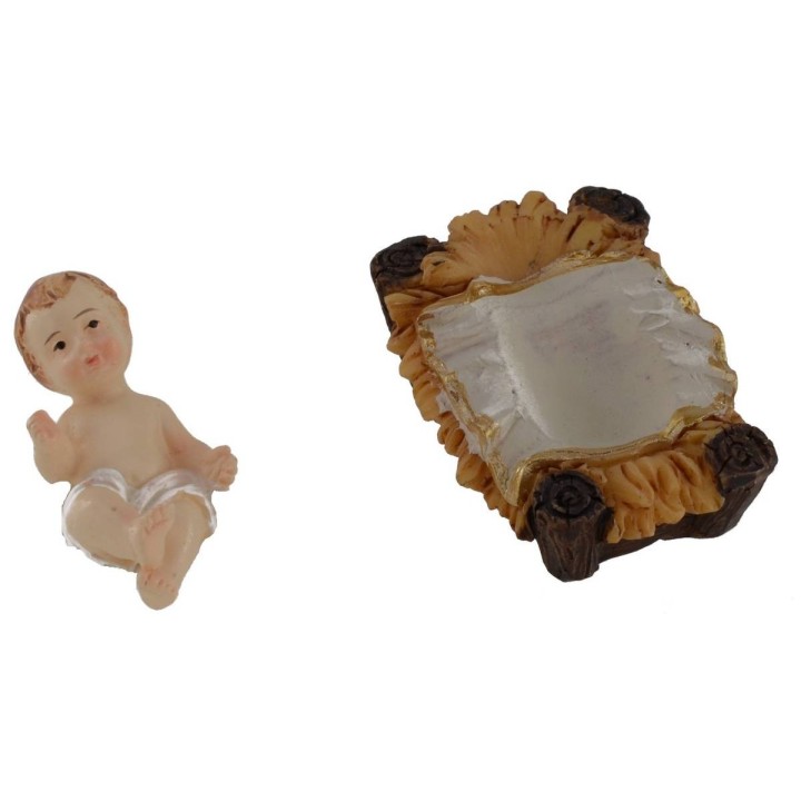 Nativity set of 11 subjects 9 cm in resin