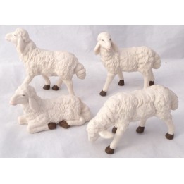 Conjunto de 4 ovejas para pastores de 20 cm - PG20