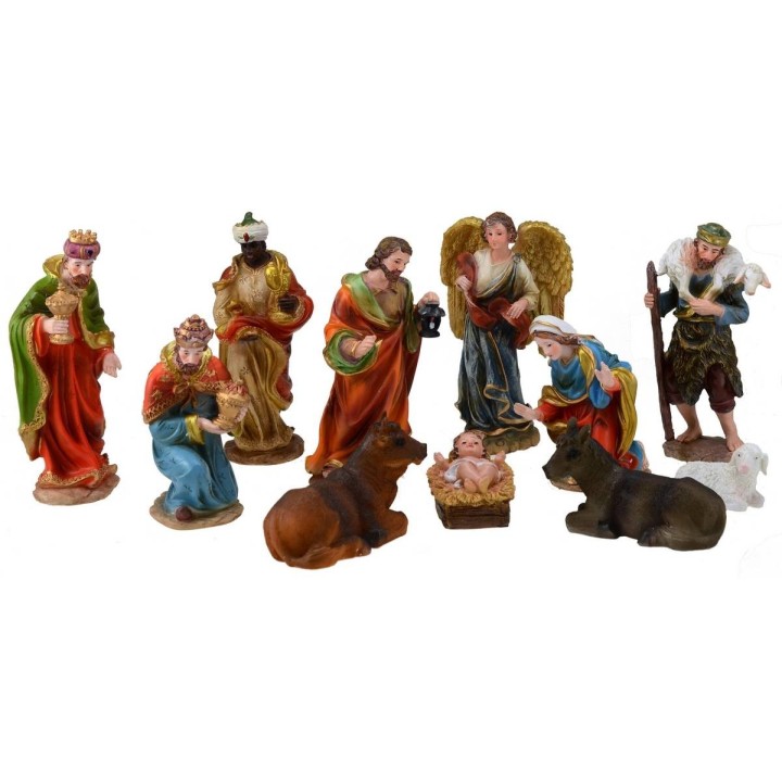 Conjunto de Natividad para pesebre de 11 personajes en resina