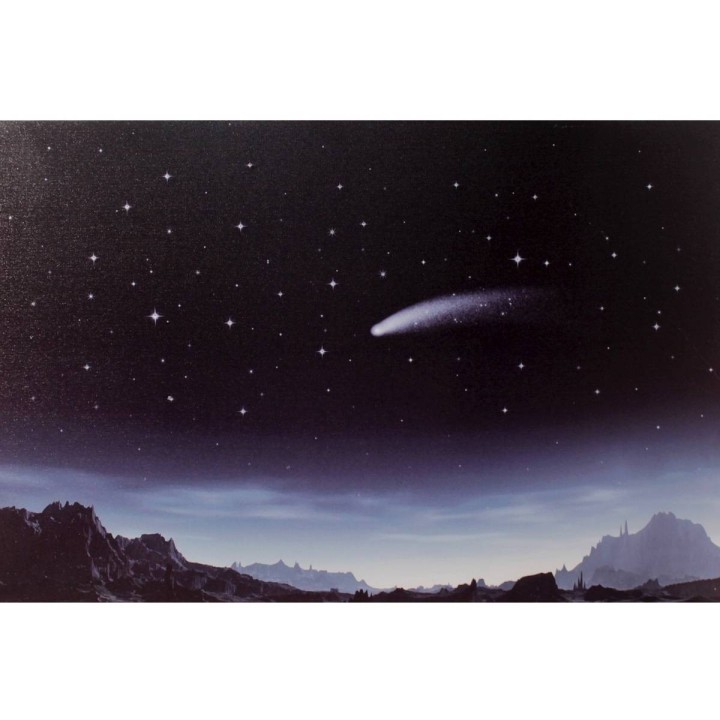 Cielo con cometa, estrellas de fibra óptica ef. 
