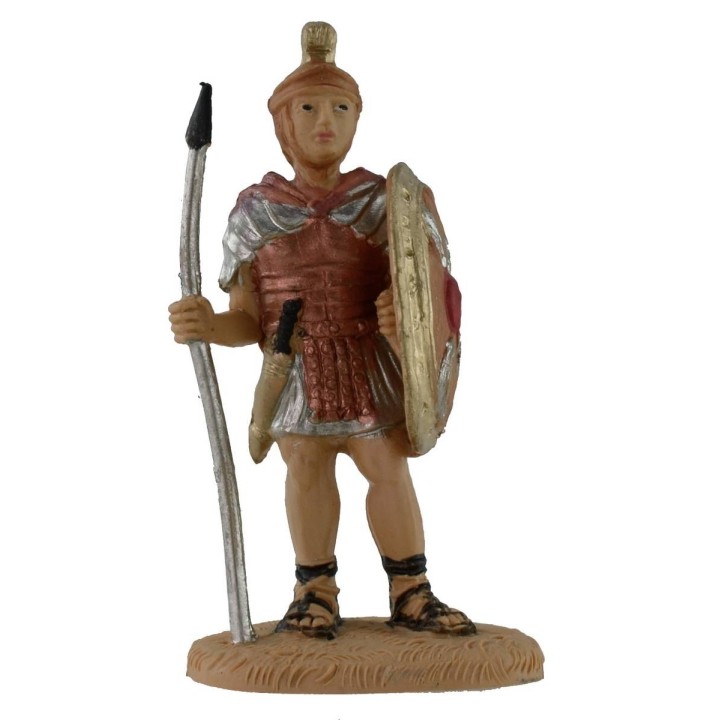 Roman soldier with spear and shield 8 cm in pvc