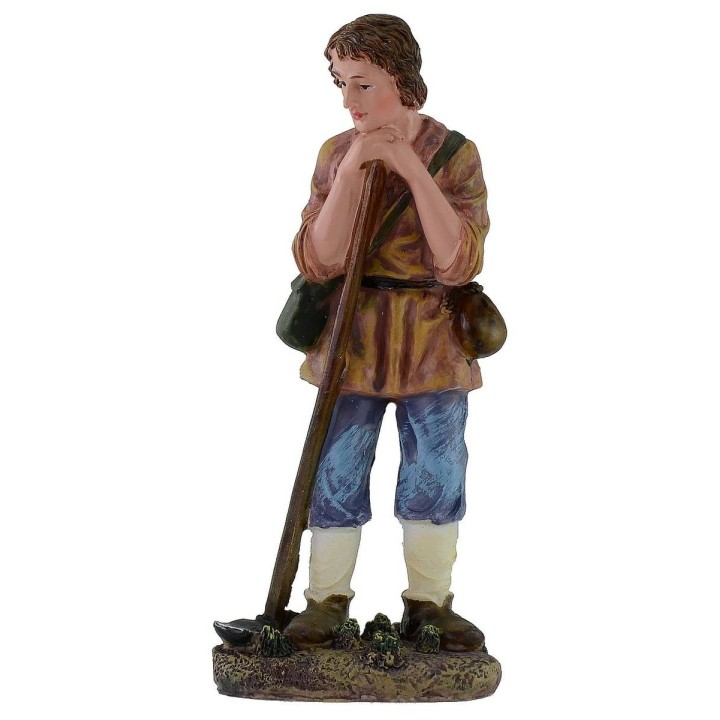Man with hoe 20 cm in resin