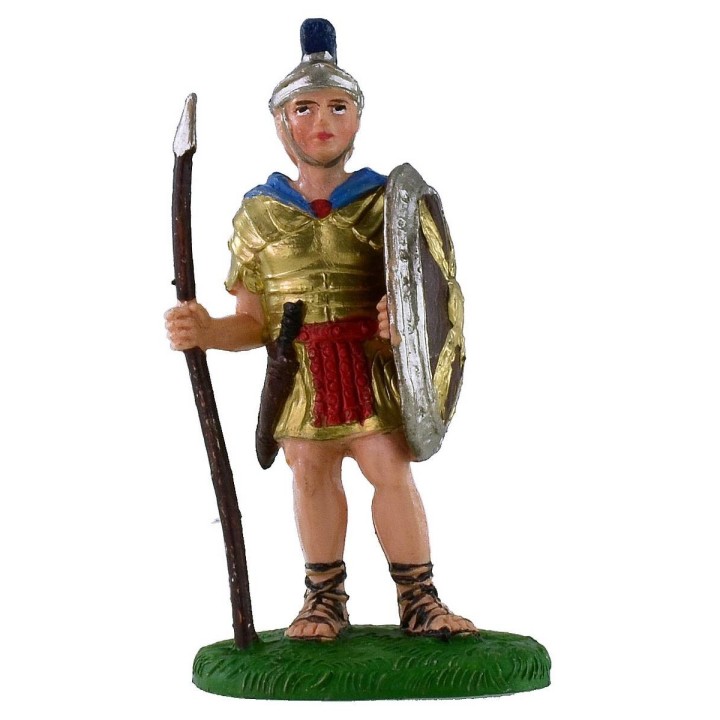 Roman soldier with shield and spear cm 8 in pvc