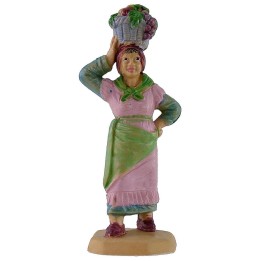 Donna con cesto sul capo cm 8 in pvc lux