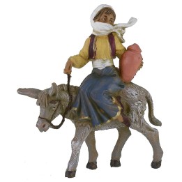 Ragazza con anfora sull'asino serie 12 cm Fontanini