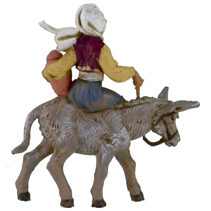Chica con ánfora sobre el burro serie 12 cm Fontanini