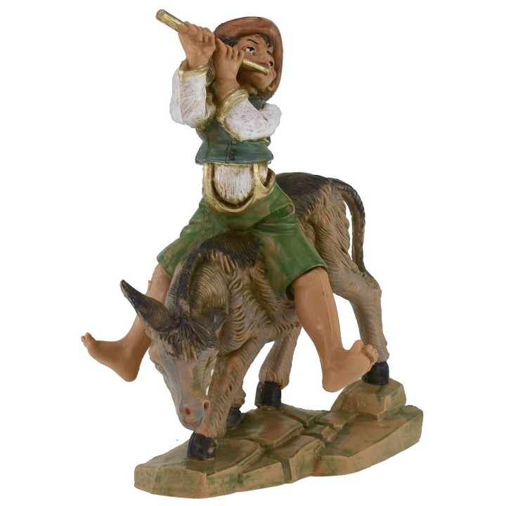 Child on donkey 12 cm series Fontanini