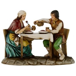Hombre y mujer en la mesa serie 10 cm Landi Moranduzzo