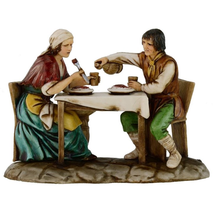 Hombre y mujer en la mesa serie 10 cm Landi Moranduzzo