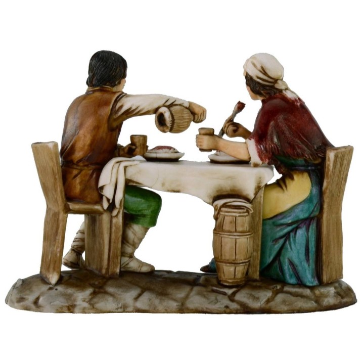 Hombre y mujer en la mesa serie 10 cm Landi Moranduzzo