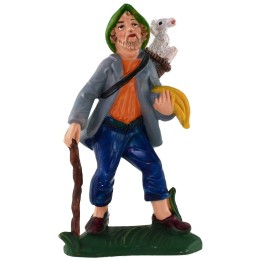 Pastor with gerla and pecora 12 cm in pvc