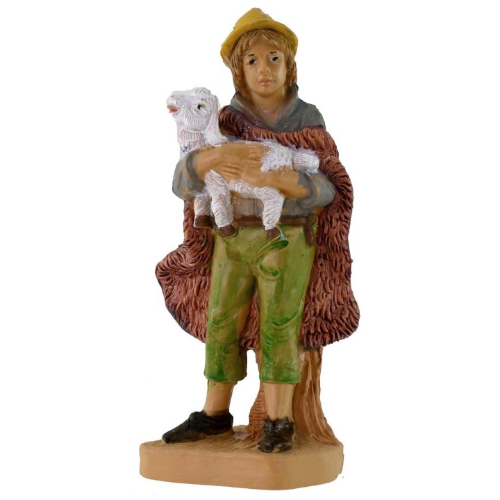 Shepherd with lamb lux 12 cm in pvc lux