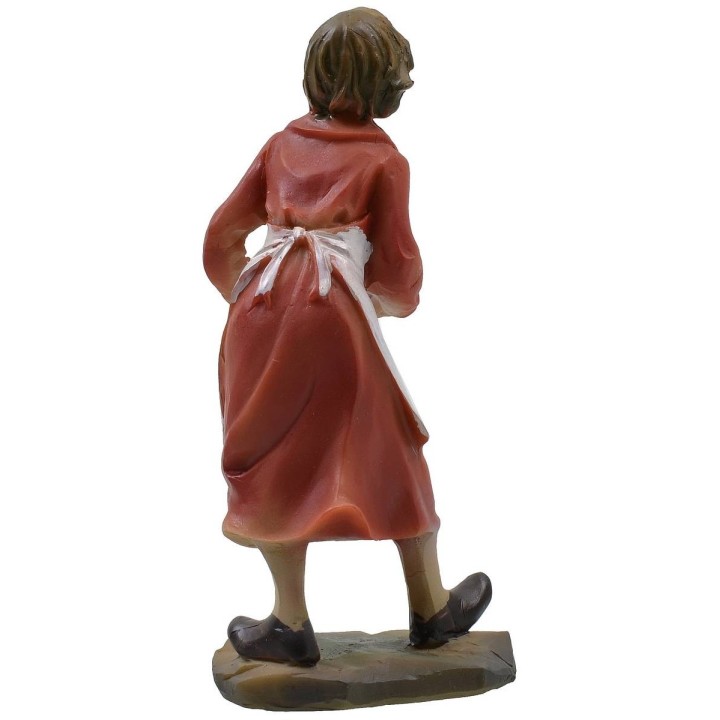 Woman with tray cm 9 in resin