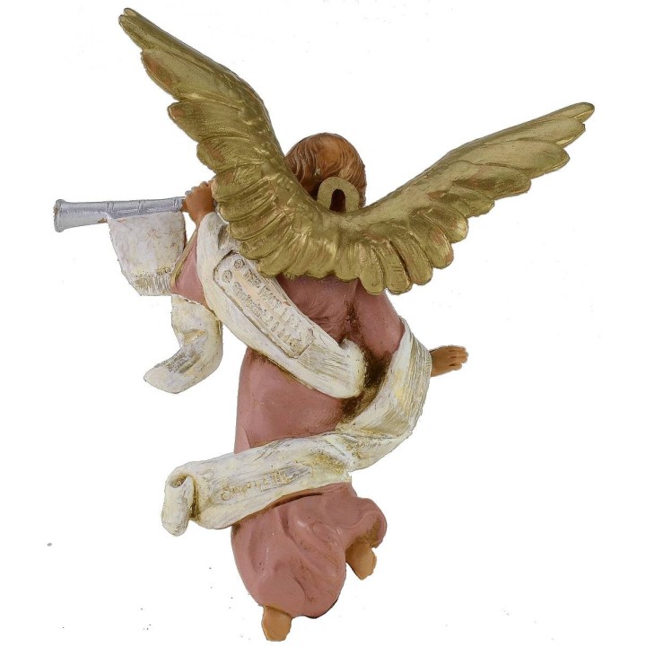 Angelo rosa con tromba 12 cm Fontanini