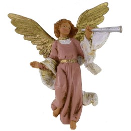 Ángel rosa con trompeta 12 cm Fontanini