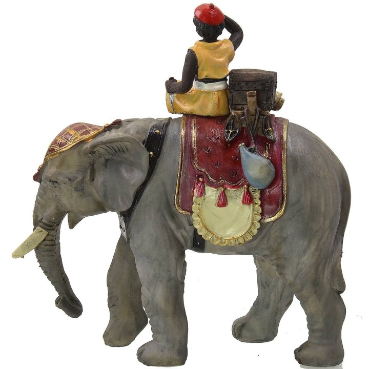 Boy on elephant series 12 cm in resin